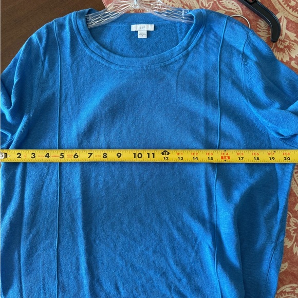 NWOT J.Jill Blue Crew Neck Linen-Cotton Blend Sweater SZ M - Picture 11 of 13